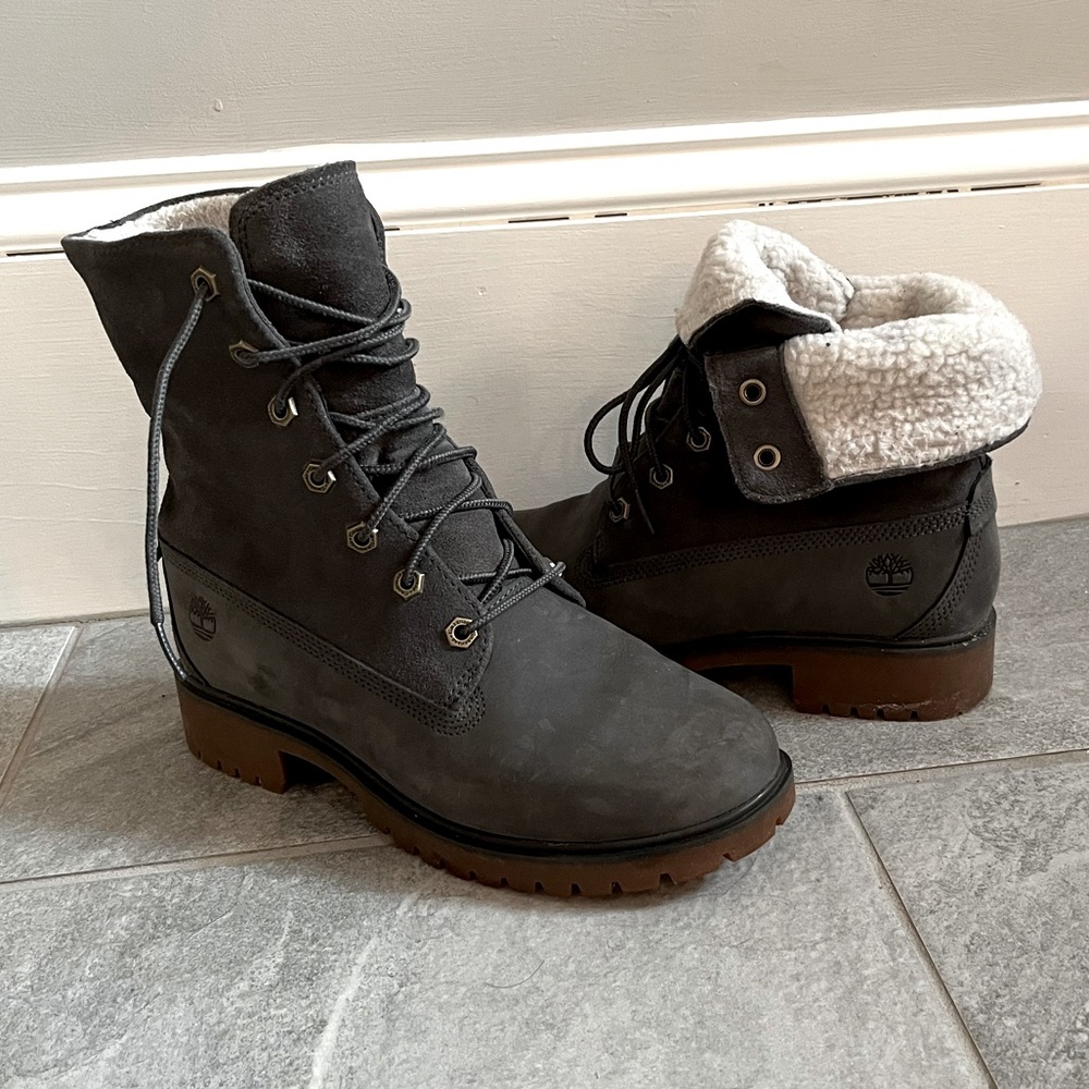 Timberland Waterproof Fold Down Boot size 6.5 slate gray
